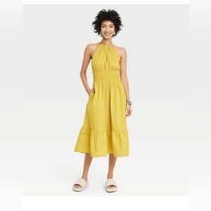 a new day Yellow Midi Dress